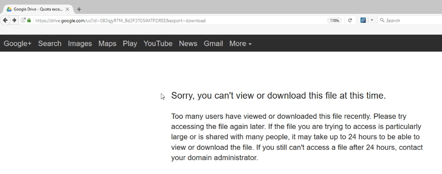 Google Drive Sorry Download