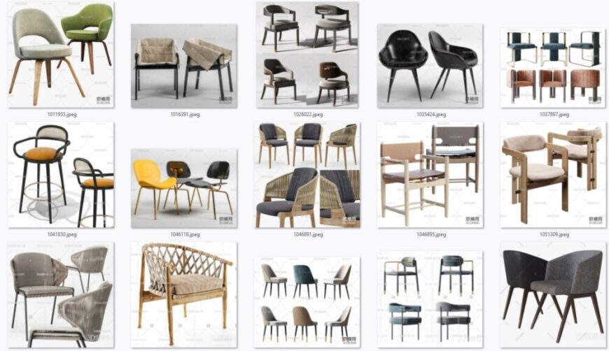 Single Chair Collections Part 6 3d Model, 3dsmax